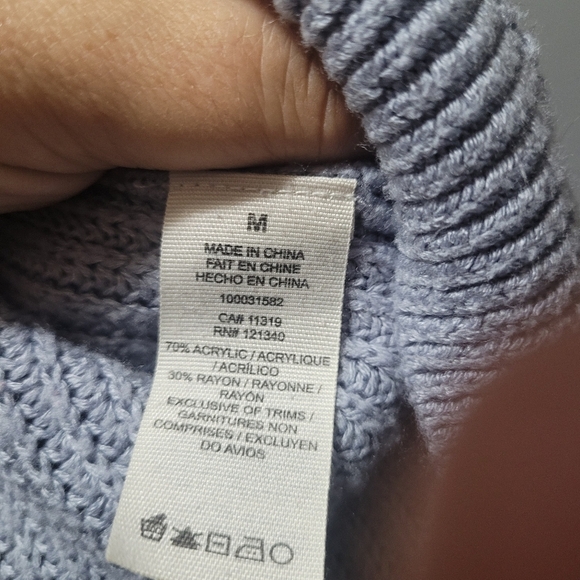 Garage Pale Blue Cropped Long Sleeve Top M - Picture 4 of 6